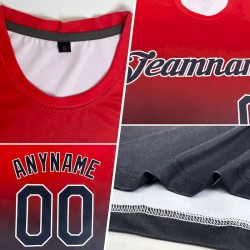 Custom Navy Light Blue-Gold Gradient Fashion Performance T-Shirt