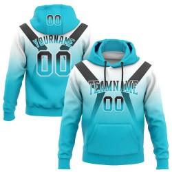 Custom Stitched White Black-Lakes Blue Fade Fashion Arrow Sports Pullover Sweatshirt Hoodie