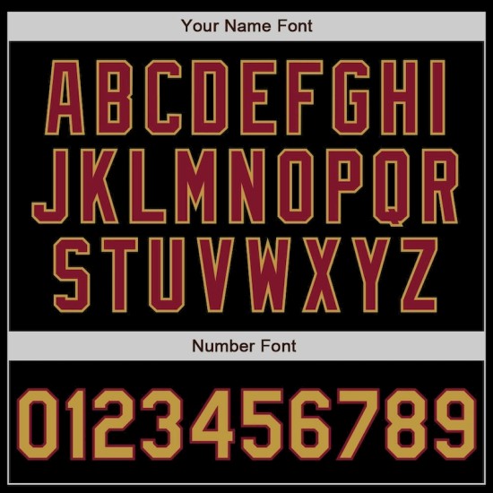 Custom Black Old Gold-Crimson Bomber Full-Snap Varsity Letterman Two Tone Jacket