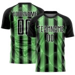 Custom Black Pea Green-White Abstract Network Sublimation Soccer Uniform Jersey