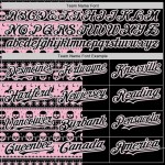 Custom Black Light Pink-White 3D Gothic Skull Authentic Baseball Jersey