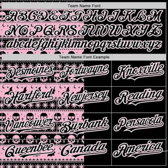 Custom Black Light Pink-White 3D Gothic Skull Authentic Baseball Jersey