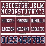 Custom Burgundy Navy-White Mesh Authentic Football Jersey