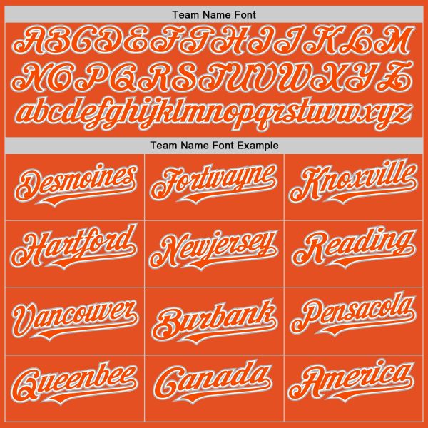 Custom Orange White-Gray Line Authentic Baseball Jersey - Image 4
