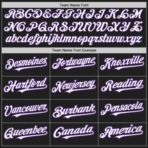 Custom Black White-Purple Authentic Baseball Jersey - Image 4