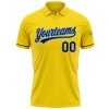 Custom Yellow Navy-Light Blue Performance Vapor Golf Polo Shirt - Image 2