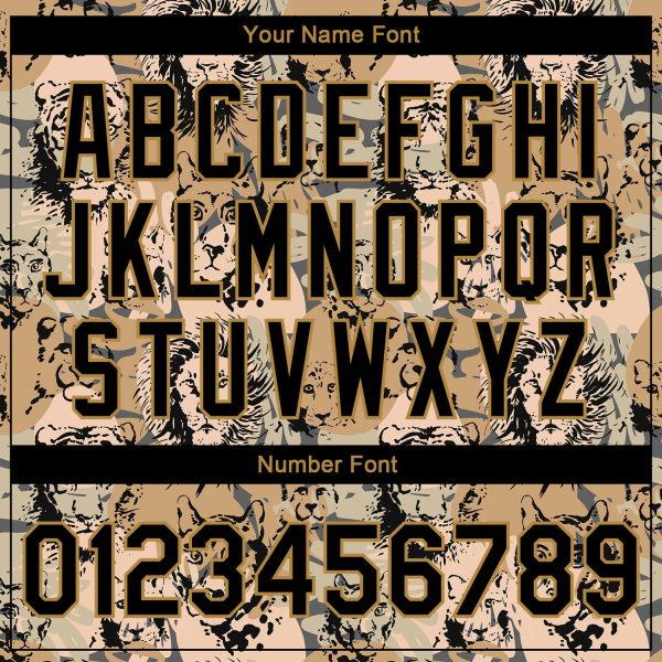 Custom Camo Black-Old Gold Lion And Tiger 3D Pattern Design Bomber Full-Snap Varsity Letterman Salute To Service Jacket - Image 4
