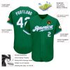 Custom Kelly Green White-Light Blue Authentic Baseball Jersey - Image 3