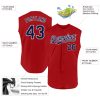 Custom Red Navy-White Authentic Sleeveless Baseball Jersey - Image 2