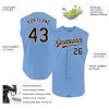 Custom Light Blue Brown-White Authentic Sleeveless Baseball Jersey - Image 2