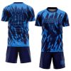 Custom Powder Blue Navy Sublimation Soccer Uniform Jersey - Image 2