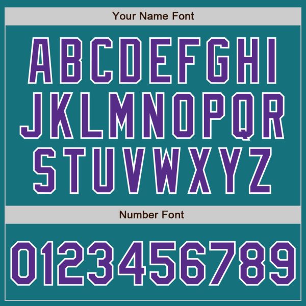 Custom Teal Purple-White Authentic Baseball Jersey - Image 5