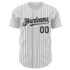 Custom White Black Pinstripe Gray Authentic Baseball Jersey - Image 2