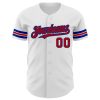 Custom White Red-Royal Authentic Baseball Jersey - Image 2