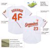 Custom White Orange-Powder Blue Mesh Authentic Throwback Baseball Jersey - Image 3