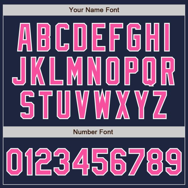 Custom Navy Pink-Gray Authentic Split Fashion Baseball Jersey - Image 4